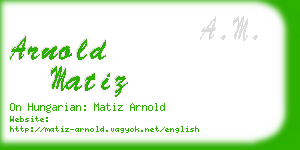 arnold matiz business card